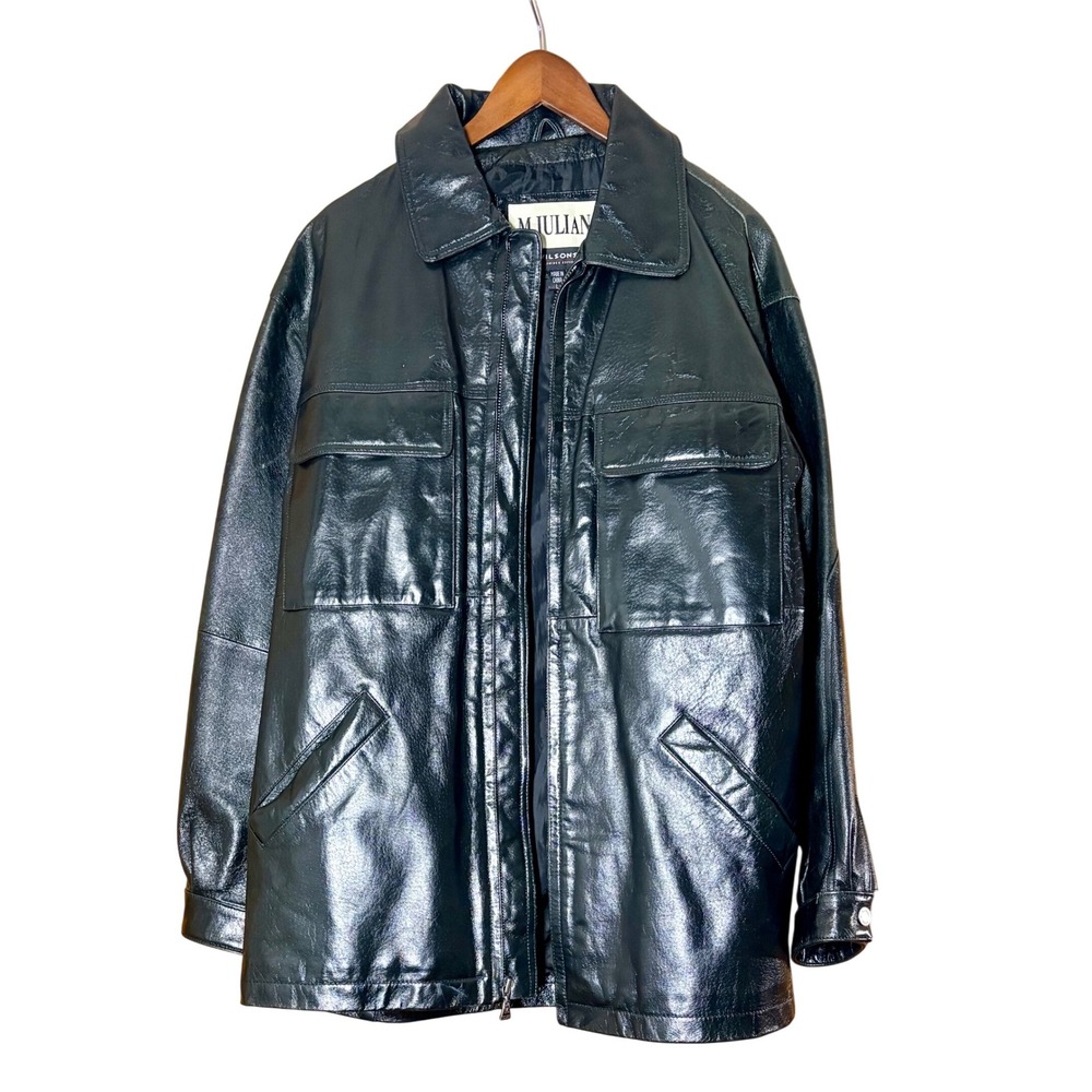 Vintage M. JULIAN Mens Black Leather‎ Jacket Wilsons The Leather Experts Size L